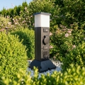BRILAGI - Candeeiro exterior com 2 tomadas SCHUKO 1xE14/15W/230V IP44 preto
