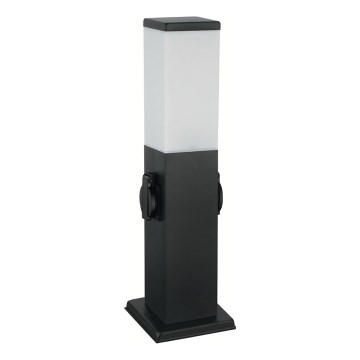 Brilagi - Candeeiro exterior com 2 tomadas SCHUKO 1xE27/15W/230V 40 cm IP44 preto