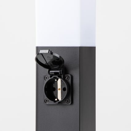 Brilagi - Candeeiro exterior com 2 tomadas SCHUKO NOVA 1xE27/15W/230V 40 cm IP44 preto