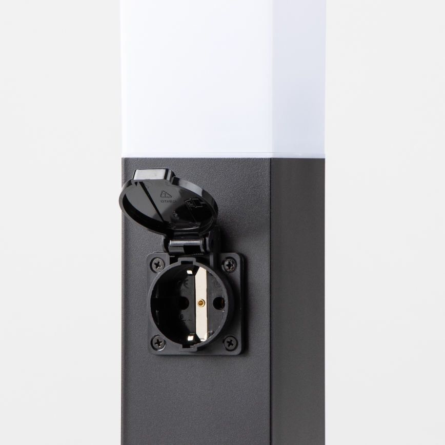 Brilagi - Candeeiro exterior com 2 tomadas SCHUKO NOVA 1xE27/15W/230V 40 cm IP44 preto