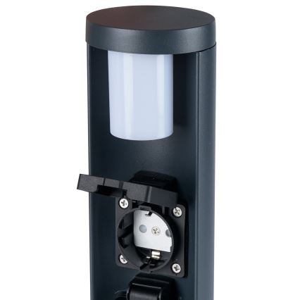 Brilagi - Lâmpada exterior com 2 tomadas SCHUKO PILLAR 1xG9/11W/230V IP44 antracite