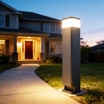 Brilagi - Candeeiro de exterior com 2 tomadas SCHUKO PILLAR 1xG9/11W/230V IP44 antracite