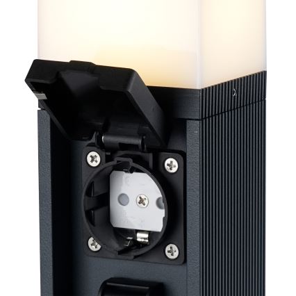 Brilagi - Candeeiro exterior com 2 tomadas SCHUKO PILLAR 1xG9/11W/230V IP44 antracite