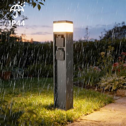 Brilagi - Candeeiro exterior com 2 tomadas SCHUKO PILLAR 1xG9/11W/230V IP44 antracite
