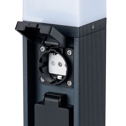 Brilagi - Candeeiro exterior com 2 tomadas SCHUKO PILLAR 1xG9/11W/230V IP44 antracite