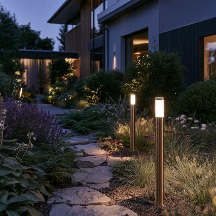 BRILAGI - Luminária de exterior com sensor de movimento ELIA 1xE27/20W/230V IP44 100 cm cromado mate