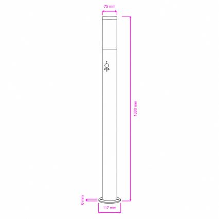 BRILAGI - Luminária de exterior com sensor de movimento ELIA 1xE27/20W/230V IP44 100 cm cromado mate