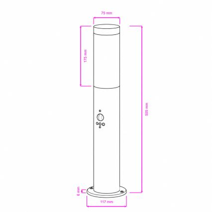 BRILAGI - Candeeiro de exterior com sensor ELIA 1xE27/20W/230V IP44 50 cm antracite