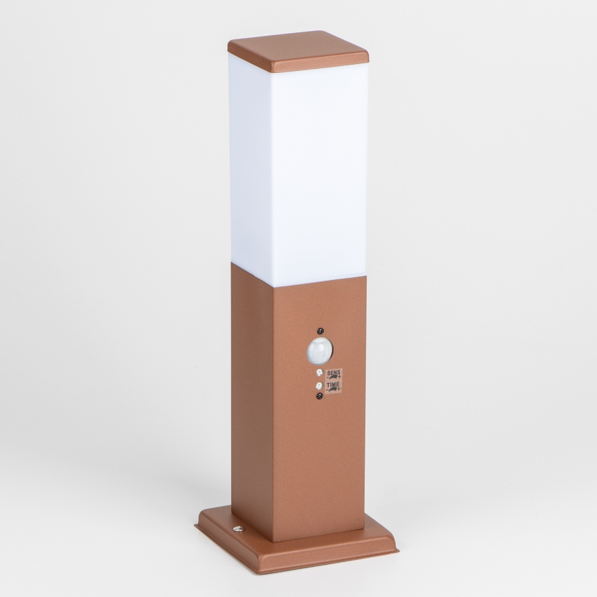 Brilagi - Candeeiro exterior com sensor NOVA 1xE27/15W/230V 40 cm IP44 castanho