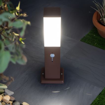 Brilagi - Candeeiro exterior com sensor NOVA 1xE27/15W/230V 40 cm IP44 castanho
