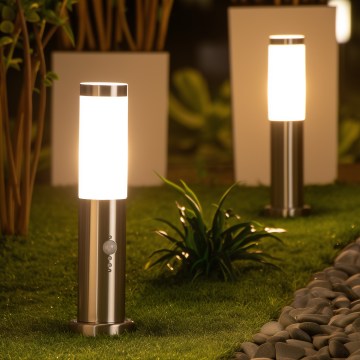 Brilagi - Candeeiro exterior com sensor NOVA 1xE27/15W/230V 40 cm IP44 cromo mate