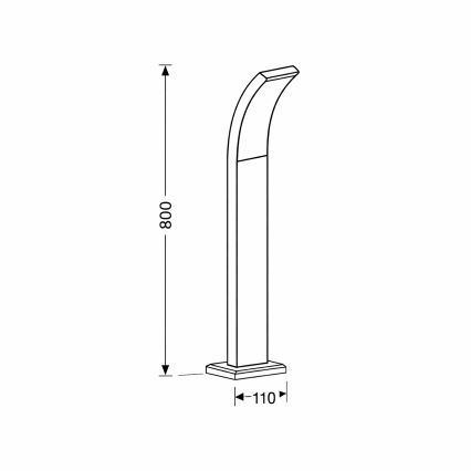 Brilagi - Candeeiro exterior LED ARCELO LED/9W/230V 50 cm IP44