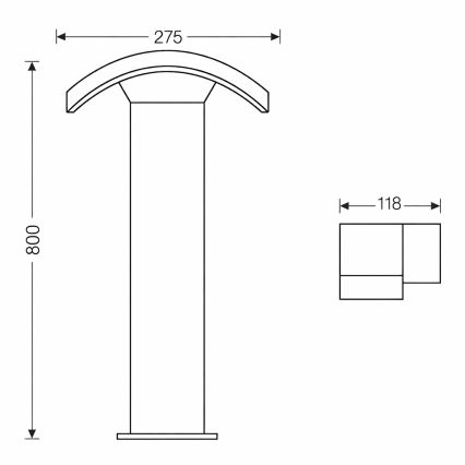 Brilagi - Candeeiro exterior LED ARCELO LED/9W/230V 80 cm IP54