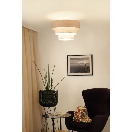 Brilagi - Candeeiro integrado ALASKA LUNETA 1xE27/15W/230V diâmetro 45 cm cinzento/creme