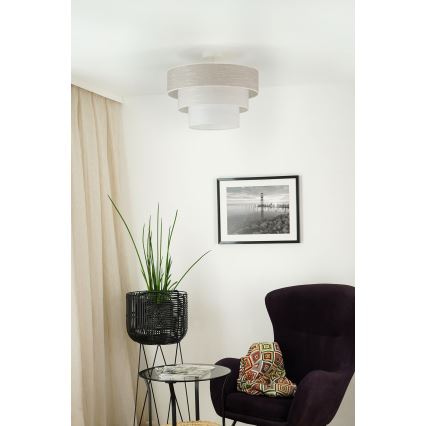 Brilagi - Candeeiro integrado ALASKA LUNETA 1xE27/15W/230V diâmetro 45 cm cinzento/creme