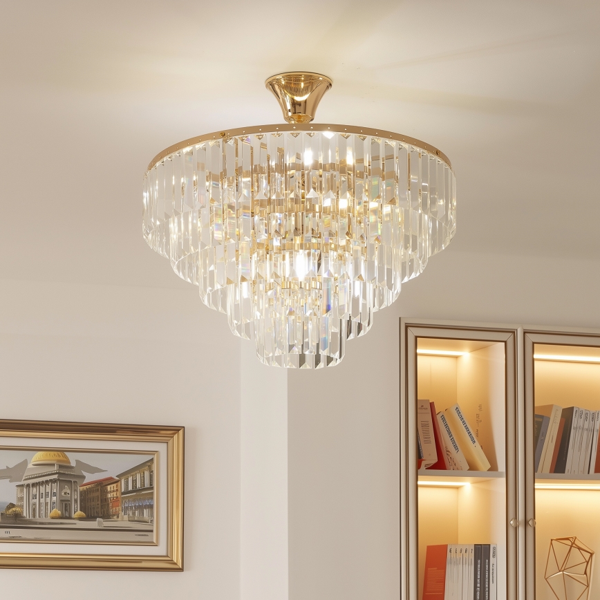 Brilagi - Candeeiro integrado CRYSTAL 5xE14/40W/230V dourado