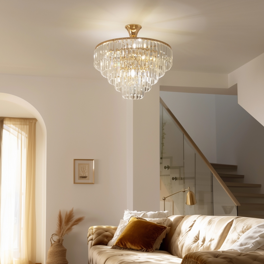 Brilagi - Candeeiro integrado CRYSTAL 5xE14/40W/230V dourado