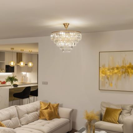 Brilagi - Candeeiro integrado CRYSTAL 5xE14/40W/230V dourado