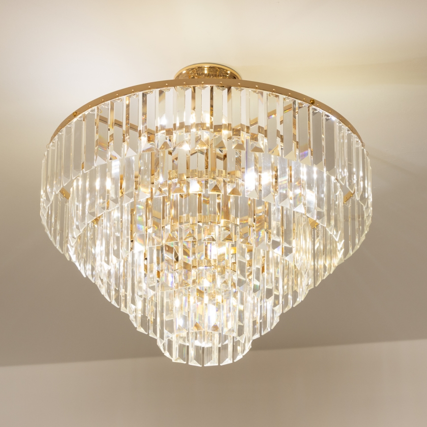 Brilagi - Candeeiro integrado CRYSTAL 5xE14/40W/230V dourado