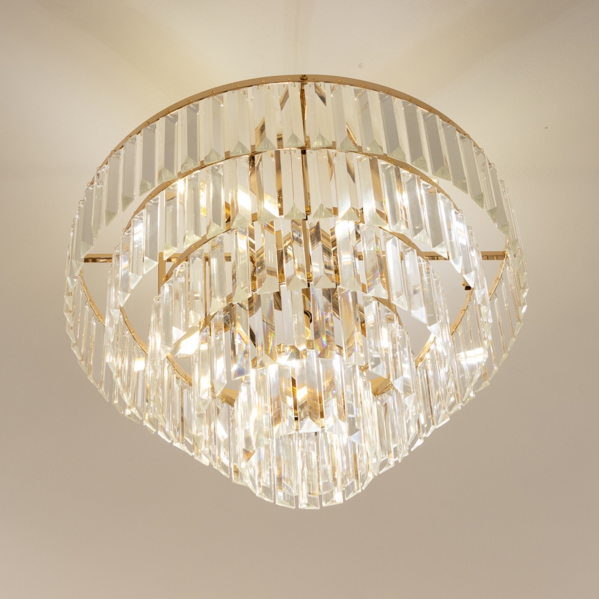 Brilagi - Candeeiro integrado CRYSTAL 5xE14/40W/230V dourado