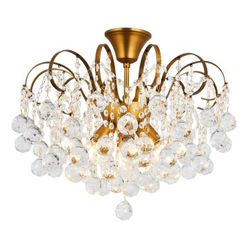 Brilagi - Candeeiro integrado CRYSTAL 6xE14/60W/230V bronze