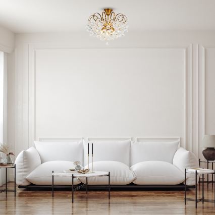 Brilagi - Candeeiro integrado CRYSTAL 6xE14/60W/230V bronze