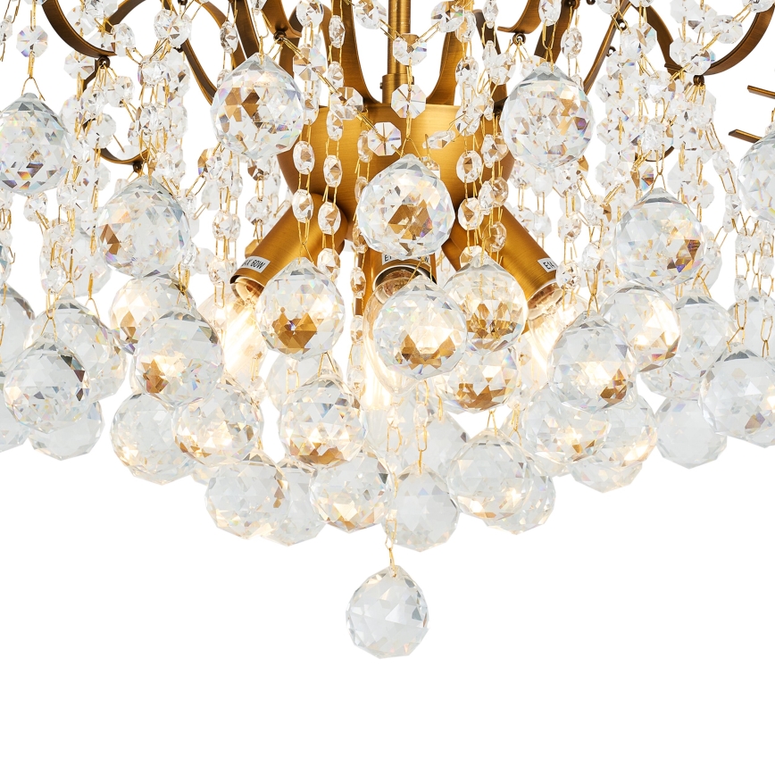 Brilagi - Candeeiro integrado CRYSTAL 6xE14/60W/230V bronze