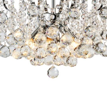 Brilagi - Candeeiro integrado CRYSTAL 6xE14/60W/230V cromado brilhante