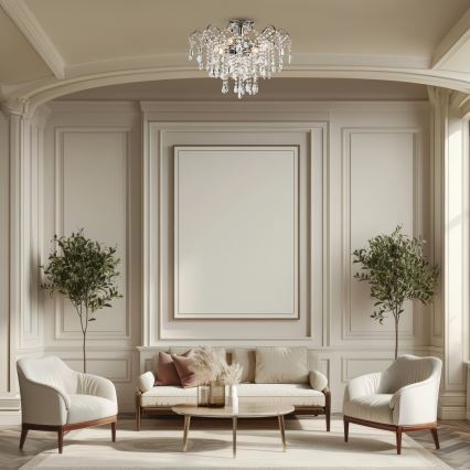 Brilagi - Candeeiro integrado CRYSTAL 6xE14/60W/230V cromado brilhante