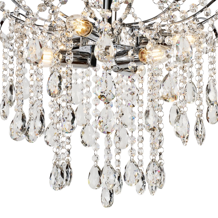 Brilagi - Candeeiro integrado CRYSTAL 6xE14/60W/230V cromado brilhante