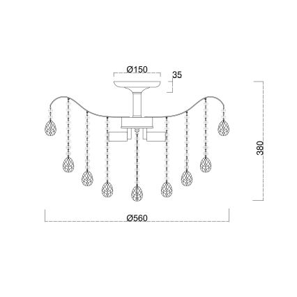 Brilagi - Candeeiro integrado CRYSTAL 6xE14/60W/230V cromado brilhante