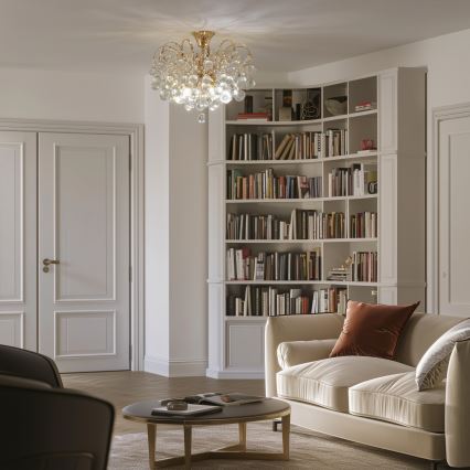 Brilagi - Candeeiro integrado CRYSTAL 6xE14/60W/230V dourado