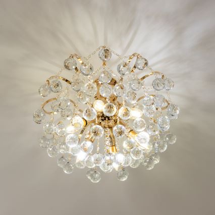 Brilagi - Candeeiro integrado CRYSTAL 6xE14/60W/230V dourado