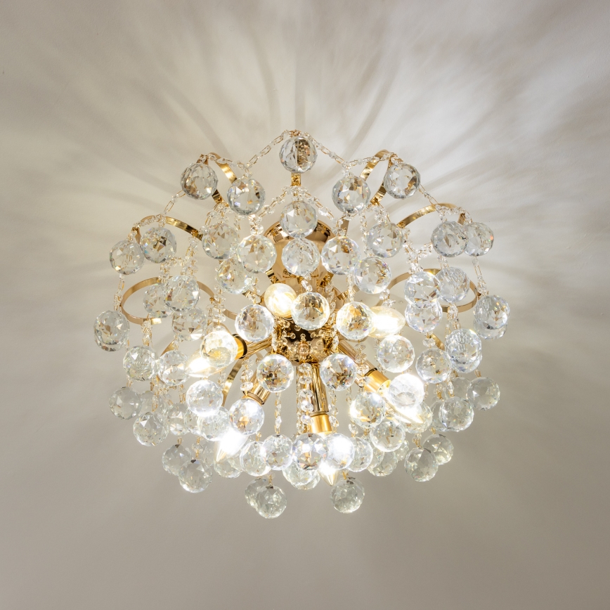 Brilagi - Candeeiro integrado CRYSTAL 6xE14/60W/230V dourado