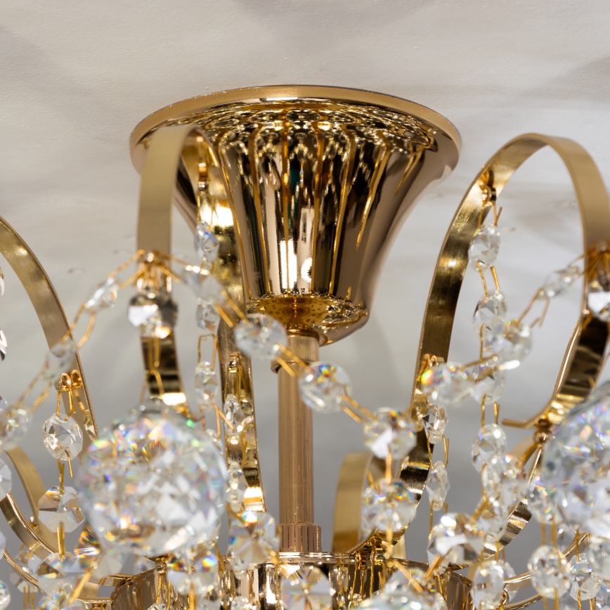 Brilagi - Candeeiro integrado CRYSTAL 6xE14/60W/230V dourado