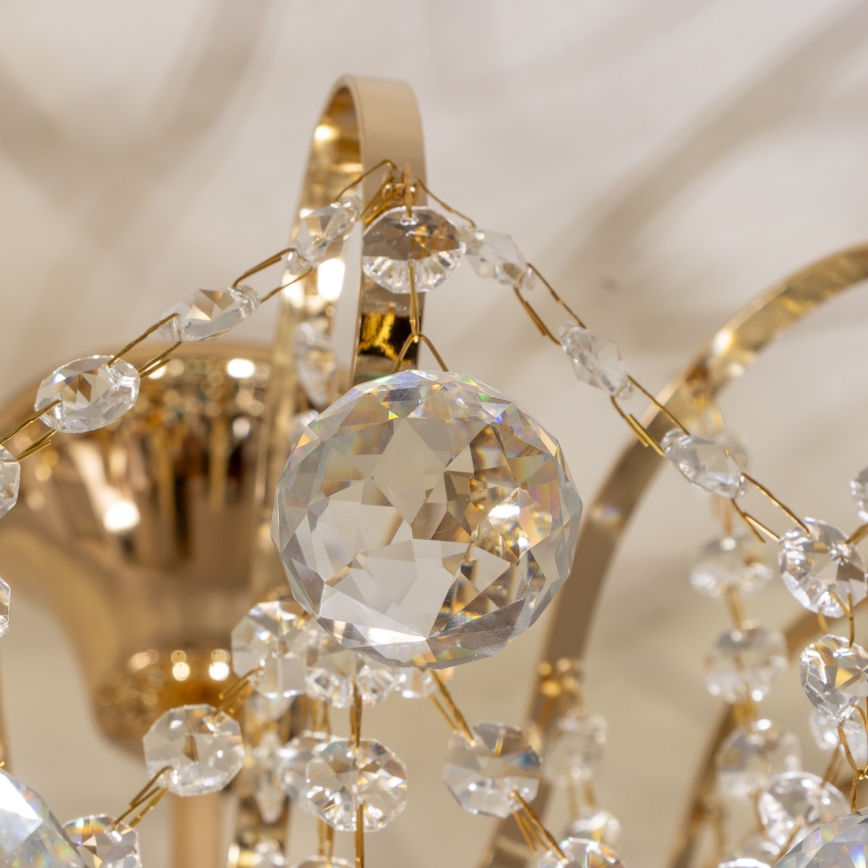 Brilagi - Candeeiro integrado CRYSTAL 6xE14/60W/230V dourado