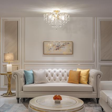 Brilagi - Candeeiro integrado CRYSTAL 6xE14/60W/230V dourado