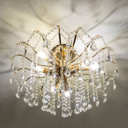 Brilagi - Candeeiro integrado CRYSTAL 6xE14/60W/230V dourado