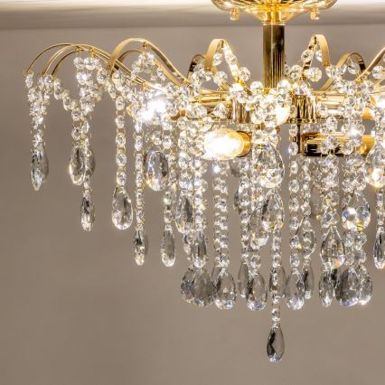 Brilagi - Candeeiro integrado CRYSTAL 6xE14/60W/230V dourado