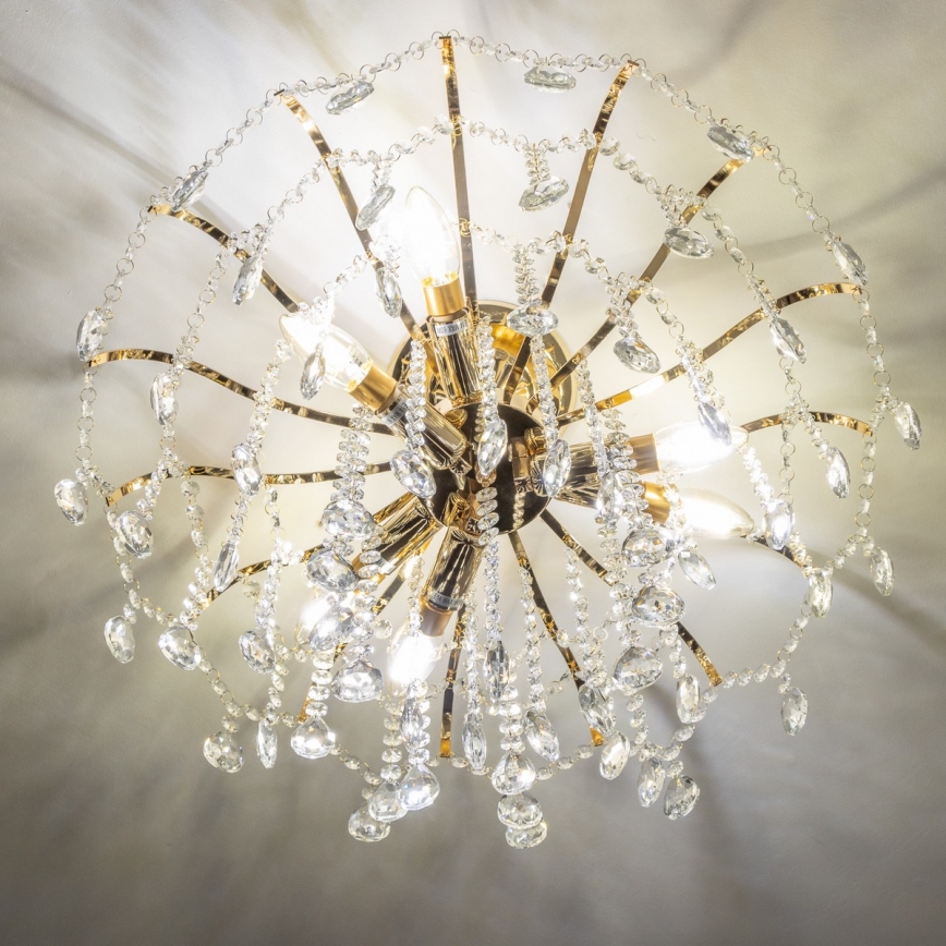 Brilagi - Candeeiro integrado CRYSTAL 6xE14/60W/230V dourado