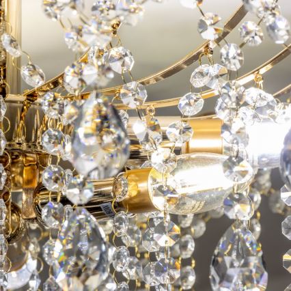 Brilagi - Candeeiro integrado CRYSTAL 6xE14/60W/230V dourado