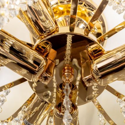 Brilagi - Candeeiro integrado CRYSTAL 6xE14/60W/230V dourado