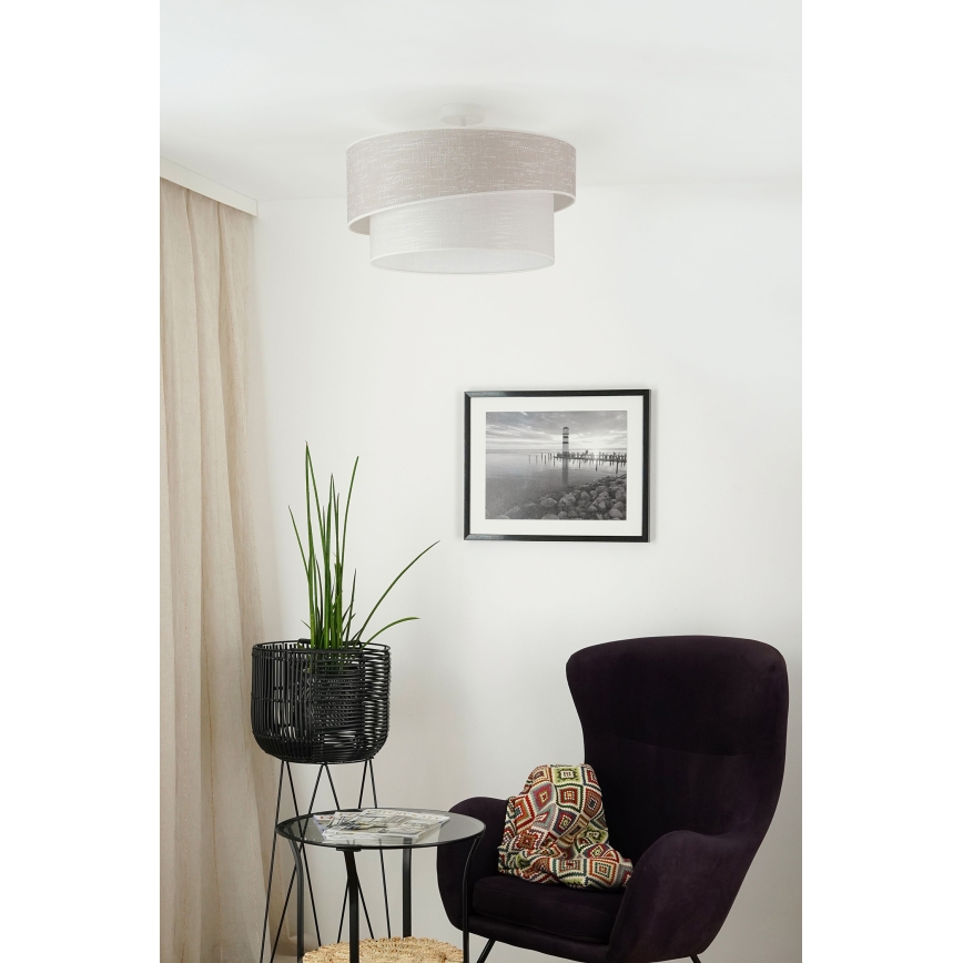 Brilagi - Candeeiro integrado DOVER SHINE 1xE27/15W/230V diâmetro 50 cm cinzento/creme