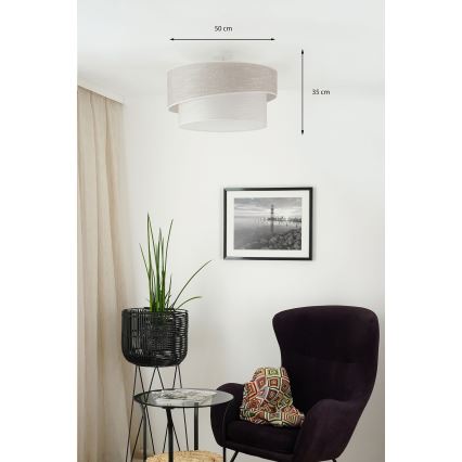 Brilagi - Candeeiro integrado DOVER SHINE 1xE27/15W/230V diâmetro 50 cm cinzento/creme