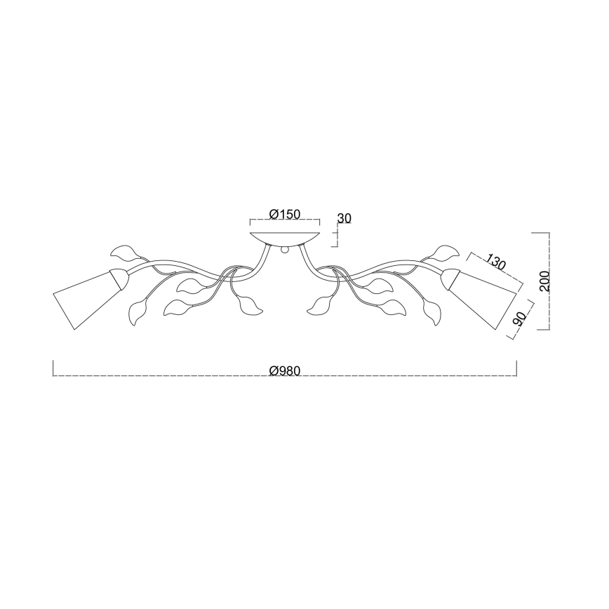 Brilagi - Candeeiro integrado FLORA 6xE14/60W/230V dourado/creme/pátina