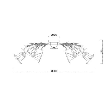 Brilagi - Candeeiro integrado FLORA 6xE14/60W/230V