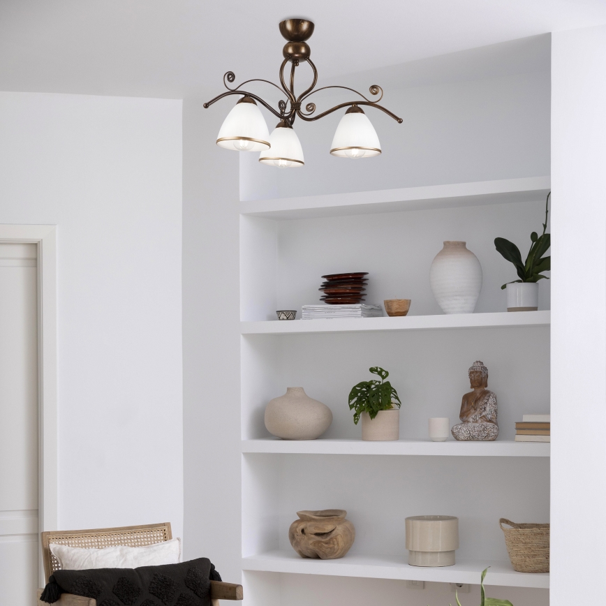 Brilagi - Candeeiro  integrado LED ANTICO 3xE27/60W/230V bronze pátina