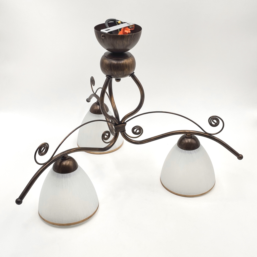 Brilagi - Candeeiro  integrado LED ANTICO 3xE27/60W/230V bronze pátina