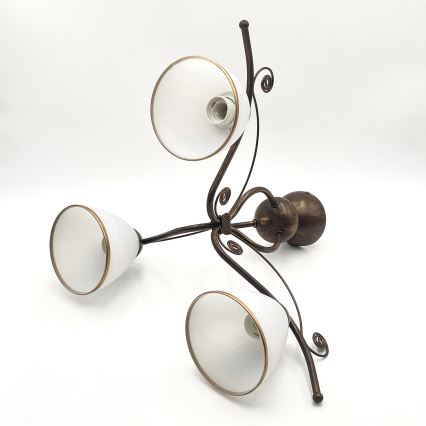 Brilagi - Candeeiro  integrado LED ANTICO 3xE27/60W/230V bronze pátina