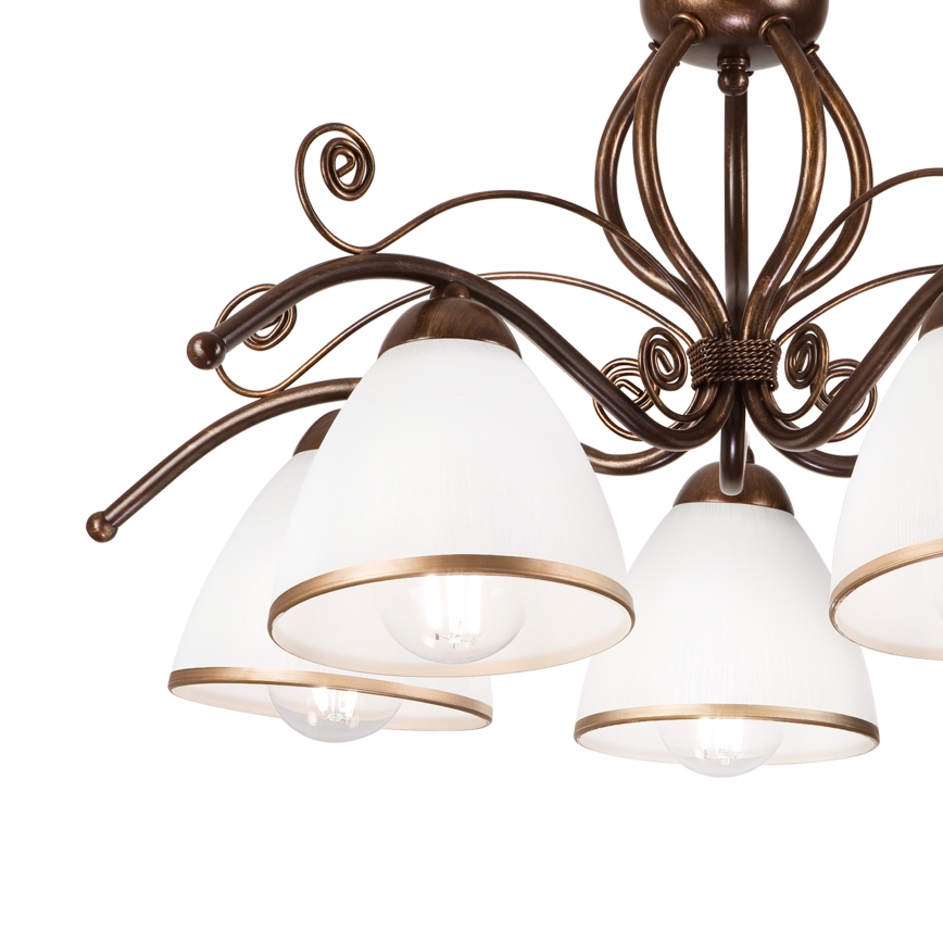 Brilagi - Candeeiro  integrado LED ANTICO 5xE27/60W/230V bronze pátina